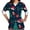 Navy, variant on Luxalzxs Christmas Printed Scrub Shirt Nurse Uniforms for Women, Short Sleeved V-Neck Protective Work Clothes Tops Holiday Scrub Tops