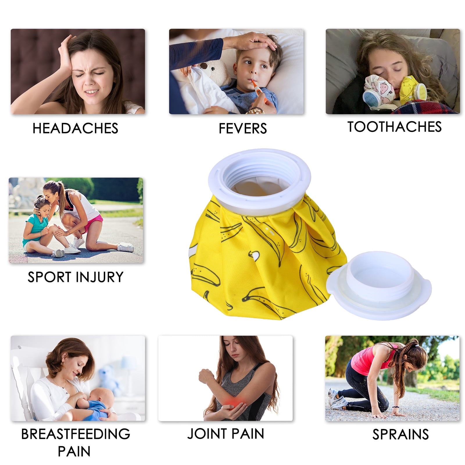 Ueasy Ice Packs for Injuries Reusable Cold Pack for Cold Compress Refillable Ice Bags with 2 Wraps for Kids Teenagers Adults Swelling Bruises Wisdom Teeth Breastfeeding Headaches