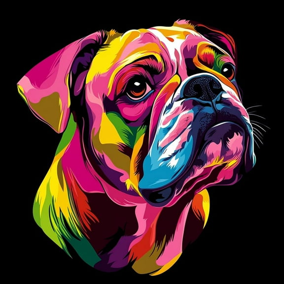 Boxer Dog DIY 5D Diamond Art Painting by Number Kits for Adults Paint with Full Drill Round Diamond Gems Painting Art Craft for Home Wall Decoration 13.8x13.8in