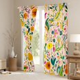thumbnail image 3 of Feelyou Flower Black Out Curtains, Kawaii Plant Leaves Curtains Pack of 2 (42x63 Each), 3 of 6