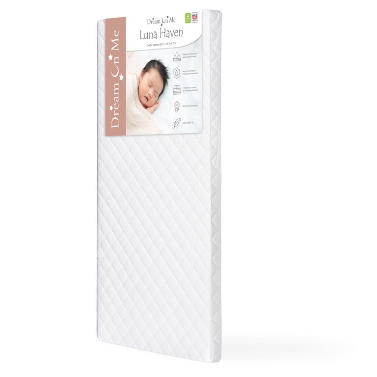 Dream On Me Luna 2-Inch Cradle Mattress, White photo 2