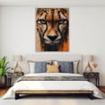 thumbnail image 4 of Mudket Framed Abstract Cheetah Canvas Wall Art, Orange and Black Wildlife Print Wall Decor, Ready to Hang for Men Office - 12"L x 8"W, 4 of 10