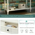thumbnail image 4 of Traditional Daisy Series Console Table with Double Drawers ,Retro Console Table with Bottom Shelf, for Living Room, Ivory, 4 of 9