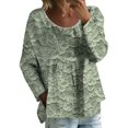 thumbnail image 1 of WZXFASHION T-shirt à Manches Longues Imprimé pour Femmes, Grande Taille, Liquidation, 1 of 5