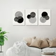 thumbnail image 5 of Black and White Wall Art Canvas Set Mid Century Boho Pictures Modern Geometric Lines Rounds Wall Decor Minimalist Bohemian Abstract Painting Artwork for Living Room Bedroom Office 12"x16"x3Pc, 5 of 7