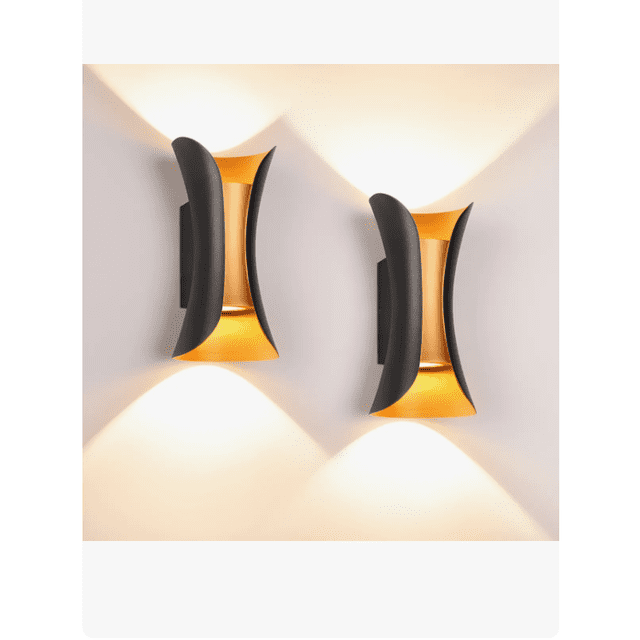 2pcs Lámpara De Pared Para Baño Color Negro