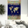 thumbnail image 4 of World Map Abstract Mosaic Global Modern Decor Atlas Design Wall Hanging Tapestry, 4 of 5