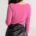 thumbnail image 4 of Timegard Womens Long Sleeve T Shirts Round Neck Trendy Tops Solid Color Casual Comfy Basic Blouses, 4 of 4