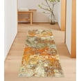 thumbnail image 4 of Moynesa 2'x6' Modern Abstract Yellow Bathroom Runner Rug,Washable Long Hallway Rug Runner, Soft Non Slip Blue Floor Accent Carpet Runner for Entryway Kitchen Laundry Room Doorway Bedroom, 4 of 7