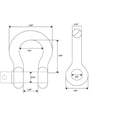 thumbnail image 2 of 1/2" Bow Shackle D-Ring w Clevis Screw Pin Anchor 2 TON 4400 lbs capacity - Red - Black Pin - 1, 2 of 6
