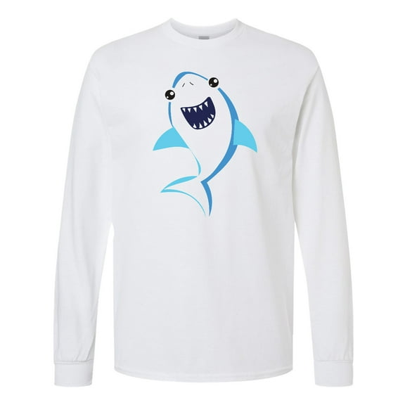 Inktastic Cute Shark, Little Shark, Blue Shark, Sea Animal Long Sleeve T-Shirt