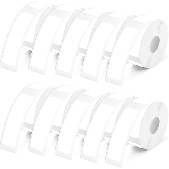 1600 Pcs Label Tapes, 10 Rolls Laminated Tape Compatible with D30 Label Maker, White Labeling Stickers Thermal Labels for Home Office, 0.47 x 1.57 Inch