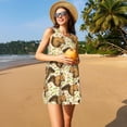 thumbnail image 3 of Easygdp Cute Squirrel with Green Leaves para Vestido Transpirable de Mujer, Vestido Suelto de Manga Corta con Pliegues y Bolsillos para el Verano, 3 of 7