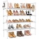 thumbnail image 1 of Zapatero de 4 niveles para clóset organizador de zapatos con 5 ganchos, estante largo para zapatos y botas, estante apilable, última intervensión de pie para entrada, cochera, espacios, 1 of 5