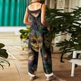 thumbnail image 3 of Fgvctg Mardi Gras Womens Jumpsuits Wide Leg Pant Comfy Overalls Mask Print Sleeveless Carnival Party Spaghetti Straps Jumpsuit Romper Bib Overalls Plus Size Sprimg Pant With Pockets Navy M, 3 of 4