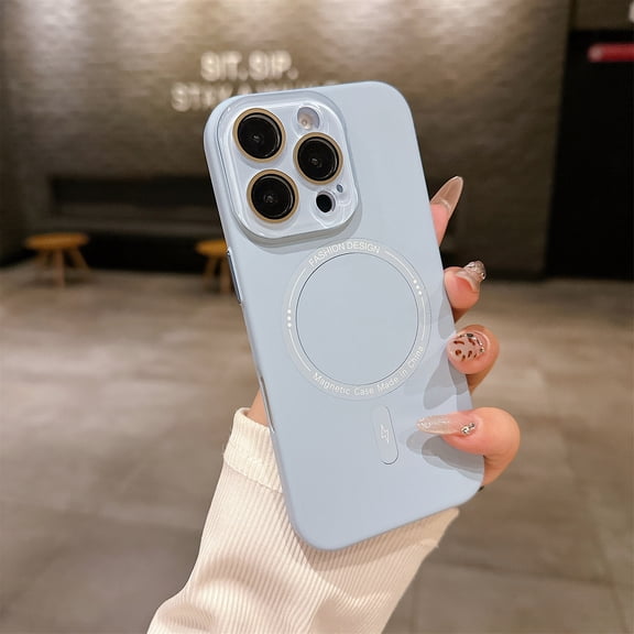 Magnetic Phone Case for Apple iPhone 14 Pro Max, Camera Lens Protective Slim Fit Shockproof Anti-Scratch Drop Proof Skin-Friendly Bumper Case for Women Men, Blue