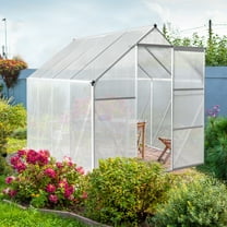 Zimtown 6x8ft Hybrid Polycarbonate Greenhouse for Garden, Outdoor Silver