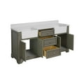 thumbnail image 3 of Zelda 72" Double Farmhouse Bathroom Vanity with Weathered Gray Cabinet and Quartz Top, 3 of 7