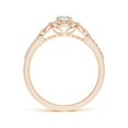 thumbnail image 2 of ANGARA Natural Diamond Halo Leaf Shank Engagement Ring in 14K Rose Gold for Women (Size-4.2mm| Color-H| Clarity-SI2) | April Birthstone, Anniversary, Jewelry Gift for Women | Natural Diamond Ring, 2 of 9