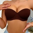 thumbnail image 2 of VISALY Strapless Push Up Bra Anti-Slip Seamless Bralette Soft Underwire Support Everyday Underwear Lightly Lined Underwire Bra for Women with Convertible Straps Supportive Tube Top Coffee 3Xl, 2 of 9