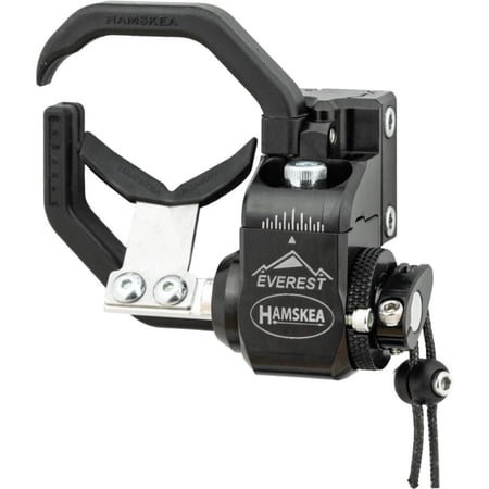 Hamskea Everest LH Black Arrow Rest with C.O.R. Riser Interface Bracket Left-Handed Micro-Launcher Angle Adjustment Zero Tolerance Technology Pick Clamping System (204883)