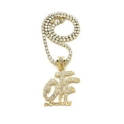 Only The Family OTF Pendant 3.5mm/16",18",20" Rhinestone Chain Hip Hop Necklace ( 16" Gold )