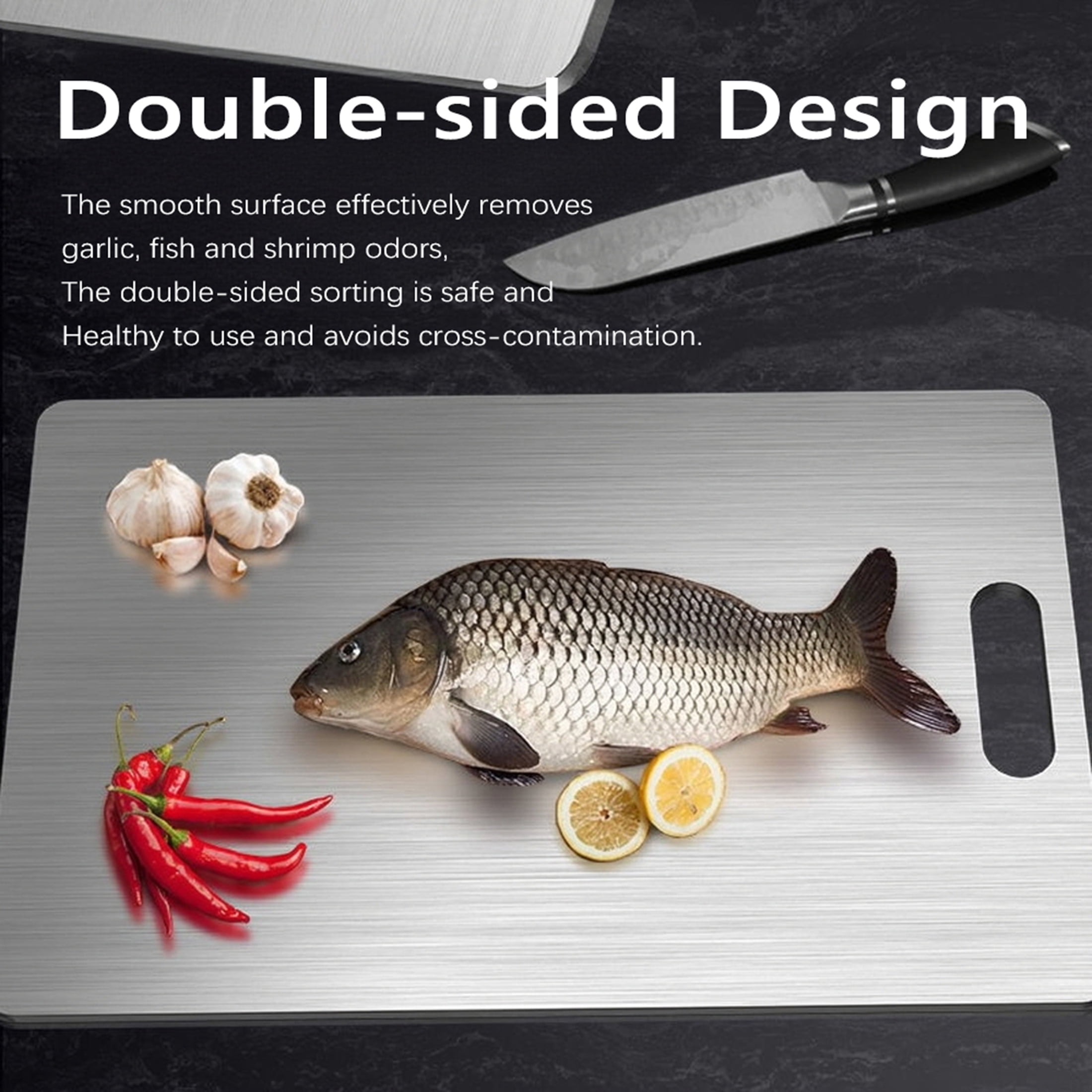 Titanium Cutting Board-3 pack Titanium Cutting Boards for Kitchen/Double Sided Titanium Cutting Mat(S+M+L)