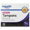 Equate Tampons with Plastic Applicators, Unscented, Super Plus (36 Count)