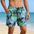 thumbnail image 2 of Telankuip Summer Pattern Printing Swim Shorts for Men Fashion Relaxed Fit Elastic Waist Drawstring Swim Trunks with Pockets Casual Comfortable Breathing Beach Holiday Board Shorts 10-Blue XL, 2 of 8