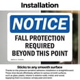 thumbnail image 3 of (2 Pack) Fall Protection Required Beyond This Point OSHA Notice Sign, 3 of 7