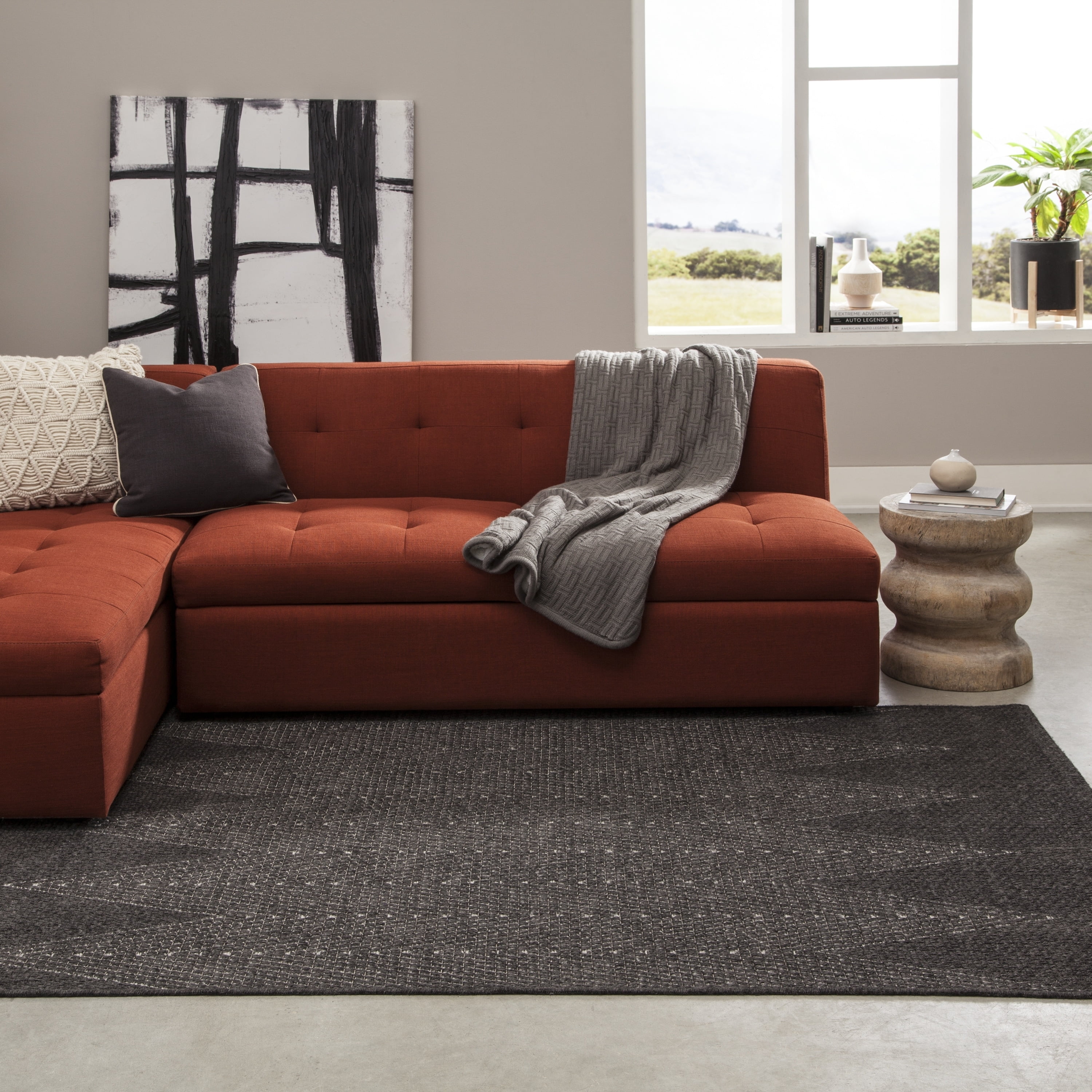 Momeni Como Indoor Outdoor Rug, 2' X 6', Charcoal