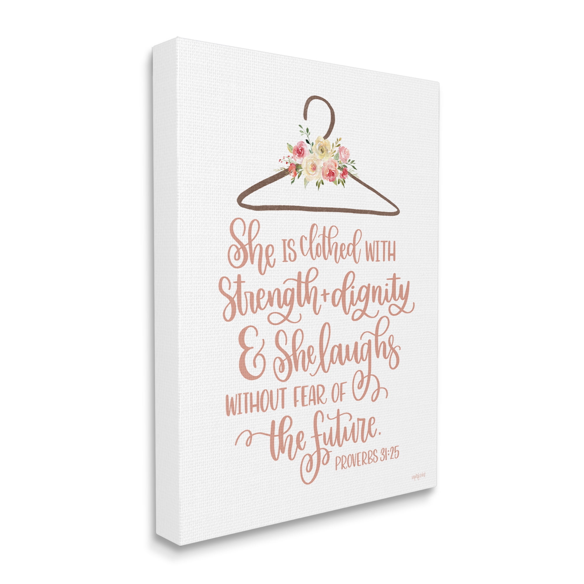 Stupell Industries Proverbs Verse Uplifting Religious Calligraphy Floral Design Graphic Art Gallery Wrapped Canvas Print Wall Art, Design by Imperfect Dust