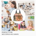 thumbnail image 3 of DouZhe Lunch Bags for Women and Men, Boho Style Greenery Leaves Prints Reusable Portable Insulated Cooler Waterproof Lunch Tote Bag for Travel Work School Picnic, 3 of 7