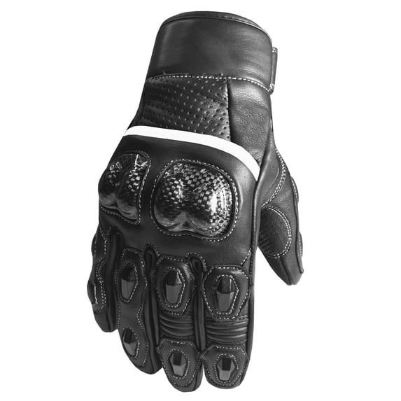 Men's Premium Cowhide Leather Motorcycle Gloves Cruising Riding Street Racing ATV Dirt Bike Motocross Palm Sliders Knuckle Armor Protected Powersports Biker Gear Glove Black White XXL