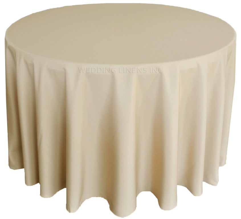 Round Polyester Linen Tablecloth, 90 Inch Round Linen Tablecloth