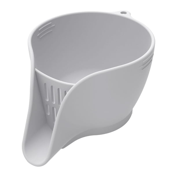 Cesta de drenaje multifuncional, colador de lavado, colador de alimentos de cocina, silicona, para alimentos, pastas, bayas, cesta de drenaje pequeña, gris