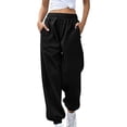 thumbnail image 2 of Womens Travel Pants Fashion Casual Gradient Print High Waist Sweatpants With Pockets Sporty Gym Athletic Fit Polyester Lightweight L Pants For Women, 2 of 9