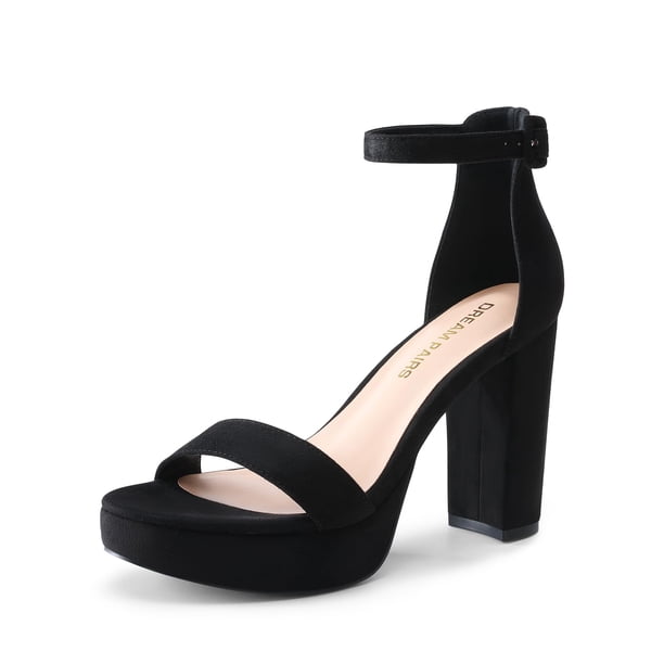 Sandalias de Plataforma con Tacón Grueso para Mujer DREAM PAIRS en Negro