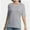 Gray, variant on Women's Short Sleeve V Neck Casual Basic Solid Color Pullover Lightweight Soft Knit T-Shirt Tops
