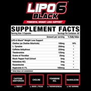 Nutrex Lipo-6 Black Fat Burner, Energy and Appetite Control 120 Capsules