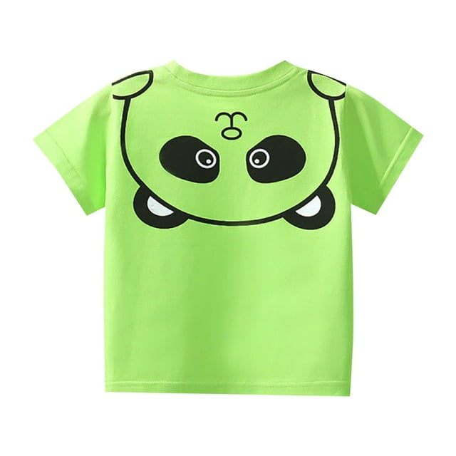 Toimothcn T-Shirts pour Garçons Tout-Petits Manches Courtes Imprimé Panda Doux Confortable Été 4-5 Ans