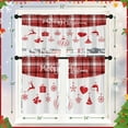 thumbnail image 6 of Kitchen Curtains Christmas Tree Balls Snowflakes Angel Elk Valances and Window Curtains 3 Pcs Set Plaid Santa Hat Reindeer Fairy Lights Short Tier Curtain for Room Small Kitchen Window Decor, 6 of 7