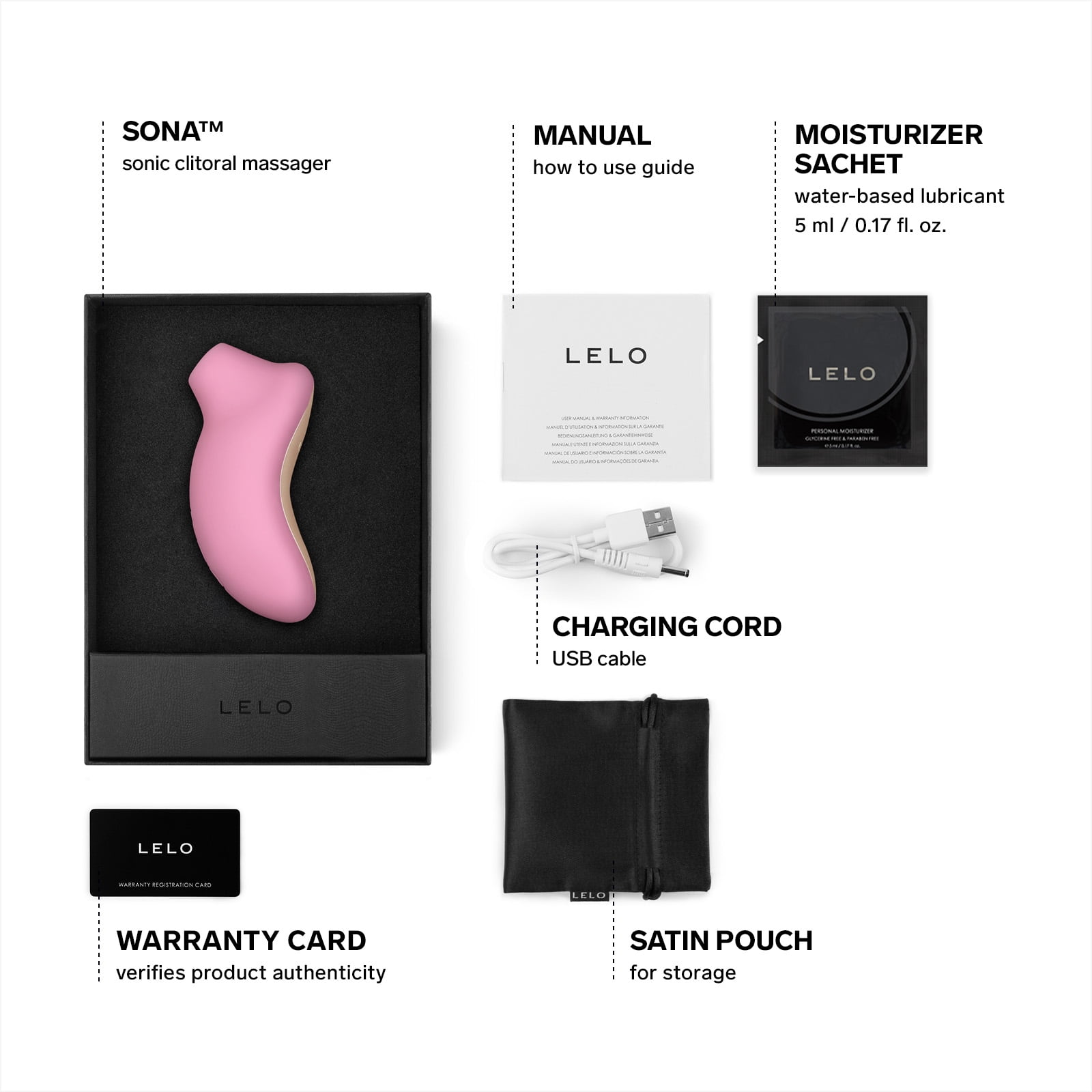 LELO SONA Sucking Vibrator For Women With 8 Settings for Targeted Pleasure,  Black
