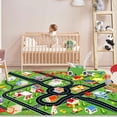thumbnail image 3 of Lukhevev Tapis pour Enfants Tapis de Voiture pour Enfants Tapis de Jeu Voitures avec Support en Caoutchouc Tapis de Vie Urbaine pour Voitures Carte Amusante de la Ville pour Chambre Garçons (Rose-Tapis, 2.6x3.9ft), 3 of 6