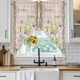 thumbnail image 6 of Happy Easter Swag Valances for Windows, Kitchen Curtains 36 Inch Length 2 Panels Set, Spring Gnomes Duck Floral Eggs Pink Plaid Short Curtains for Small Windows Rod Pocket Cafe Curtains 28"x36", 6 of 8