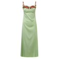 thumbnail image 4 of XIAOCHA Summer Chic Maxi Dress for Women Floral Embroidery Spaghetti Strap Club Gowns, 4 of 8