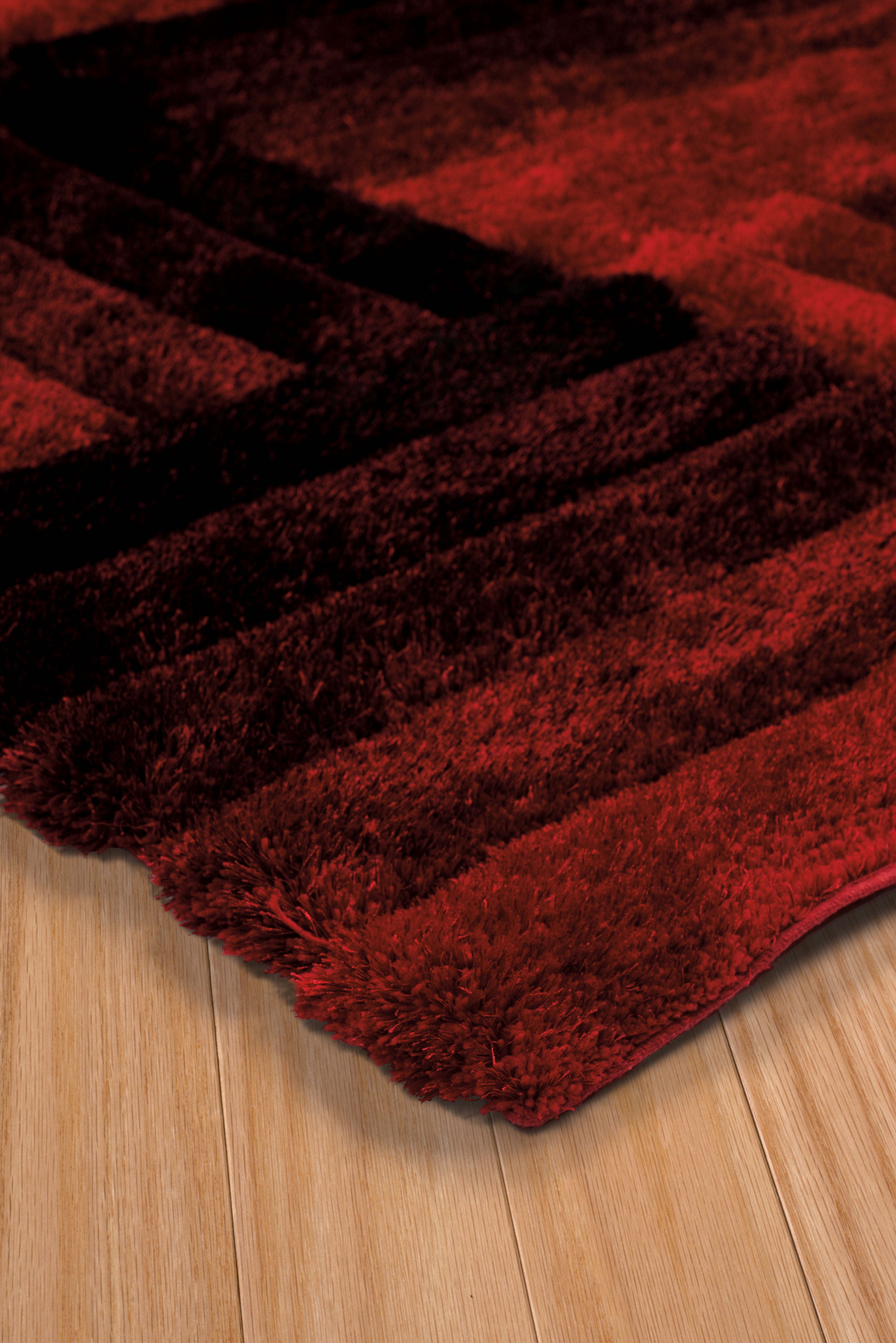 United Weavers Veria Doux Shag Geometric Accent Rug, Red, 1'10" X 3'