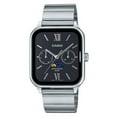 thumbnail image 1 of Casio Standard Analog Moon Phase Stainless Steel Black Dial Quartz MTP-M305D-1A2V Men's Watch, 1 of 3