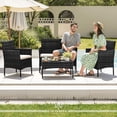 thumbnail image 3 of Sala Para Exterior Jardin Rattan Mimbre De 4 Pzas Con Cojines Skygreen negro G, 3 of 8