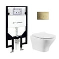 thumbnail image 6 of Monaco Wall-Hung Toilet Bundle 0.8/1.6 GPF Dual Flush in Glossy White with Brass Flush Plate, 6 of 12
